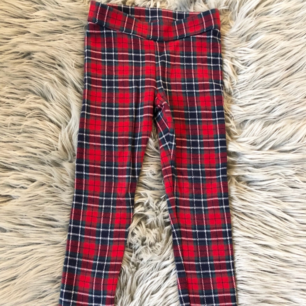 Janie and Jack Red Plaid Christmas Pants- Size 4